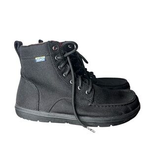 Lems Black Boulder Boot Vegan Wide Toe Box Minimalist Walking Lightweight